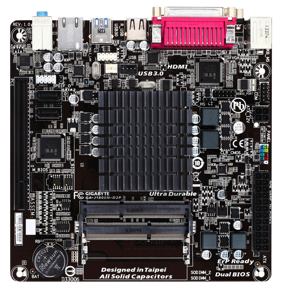 GIGABYTE GA-J1800N-D2P motherboard NA (integrated CPU) mini ITX – image 2