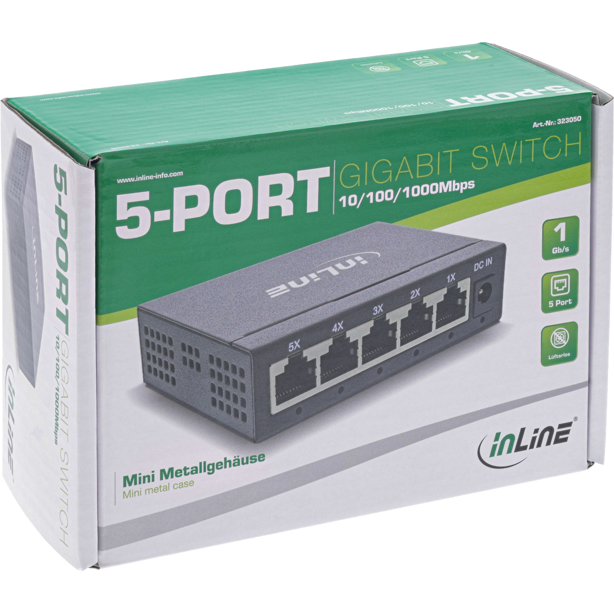 InLine Gigabit network switch 5-port – image 4