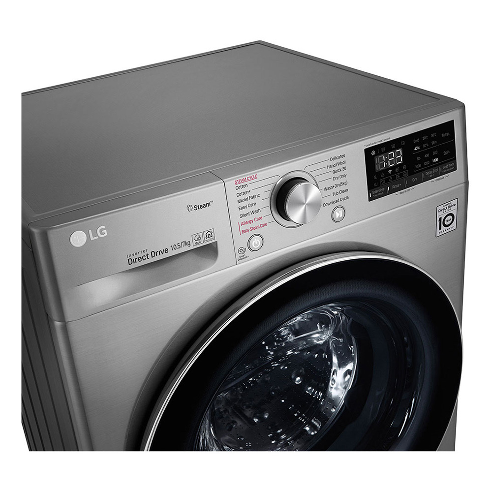 LG F4V5RGP2T washer dryer Freestanding Front-load Stainless steel – image 3