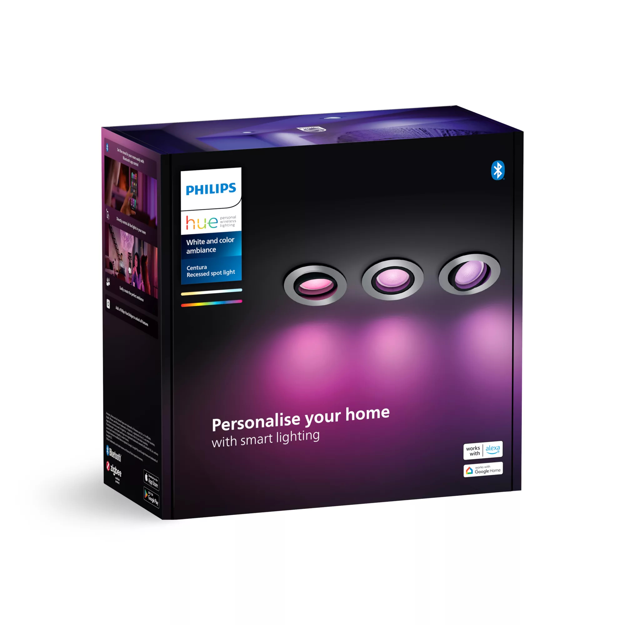 Philips by Signify Philips Hue White and colour ambience 3-pack Centura recessed spotlight – image 3