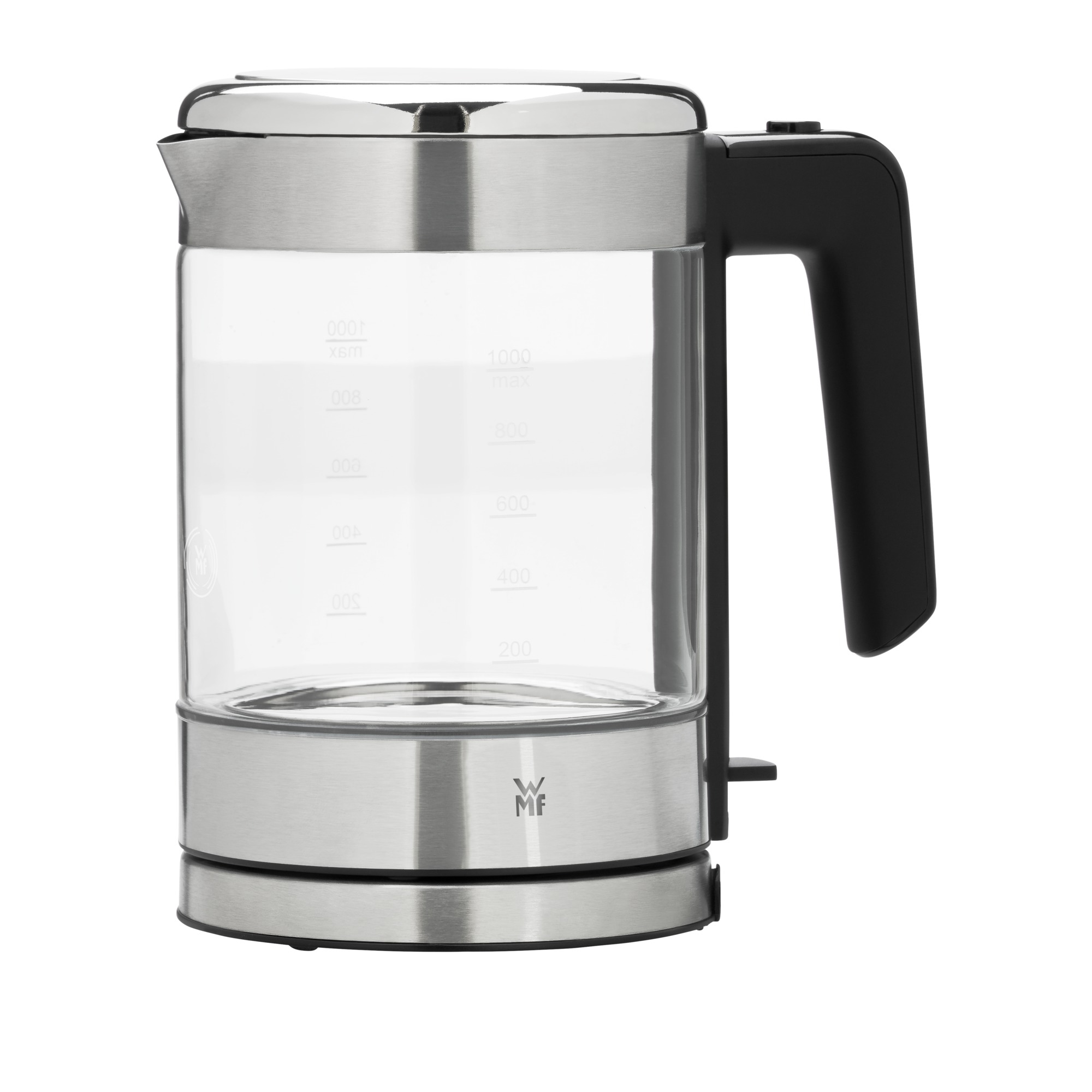 WMF KITCHENminis 0413190011 غلاية زجاجية من الستانلس ستيل، 1 لتر