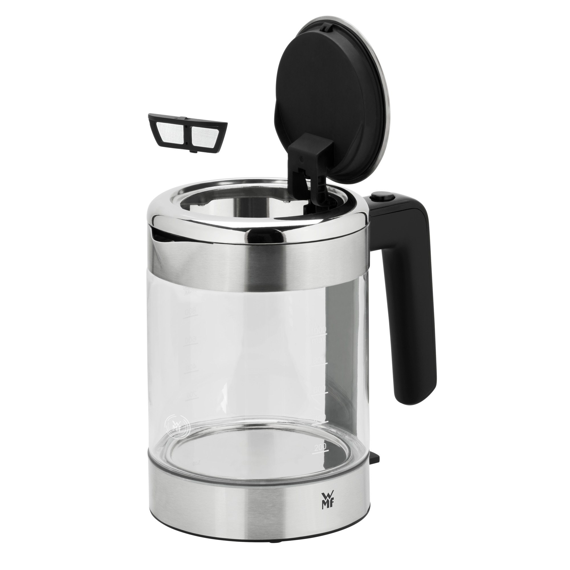 صورة WMF KITCHENminis 0413190011 غلاية زجاجية من الستانلس ستيل، 1 لتر