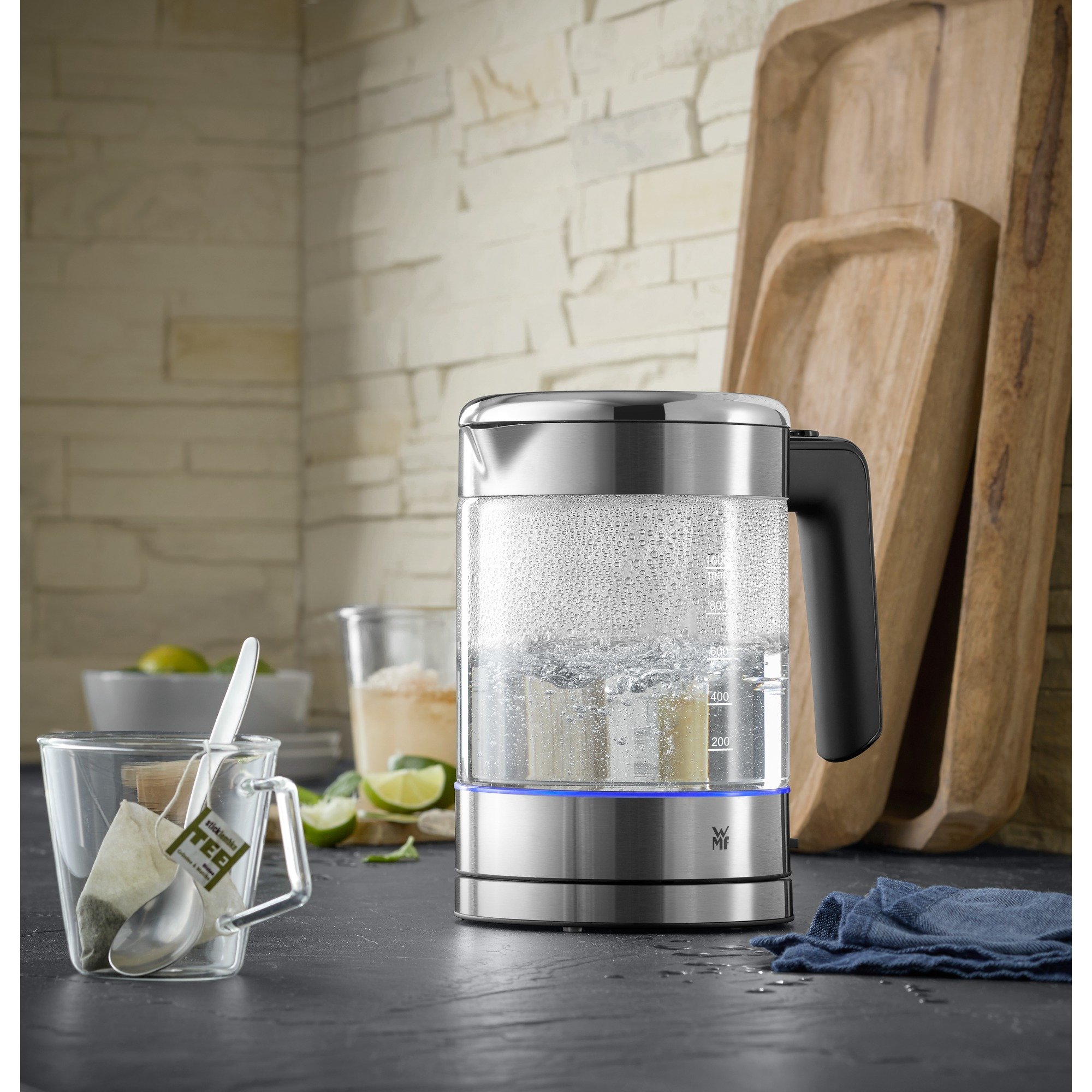 صورة WMF KITCHENminis 0413190011 غلاية زجاجية من الستانلس ستيل، 1 لتر