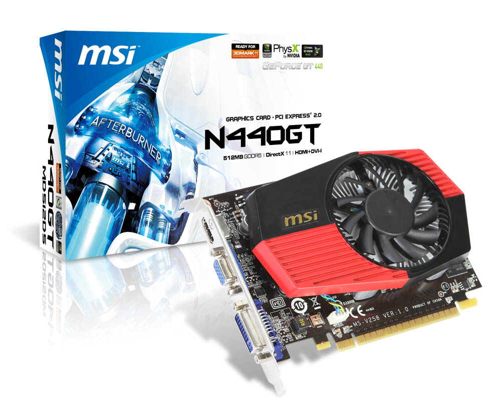 MSI N440GT-MD512D5 graphics card NVIDIA GeForce GT 440