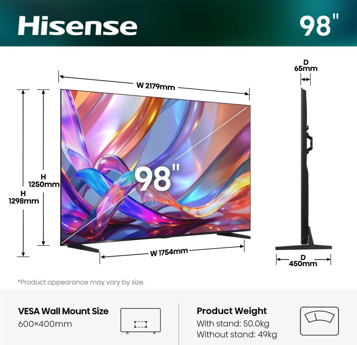 Hisense 98E7DS 2.49 m (98") 4K Ultra HD Smart TV Wi-Fi Black – image 2
