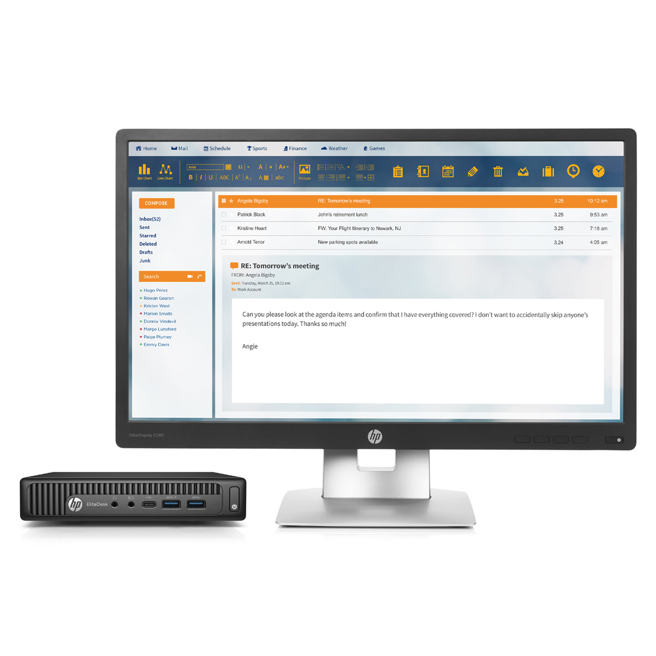 HP 800 35W G2 Mini + EliteDisplay E240 – image 1