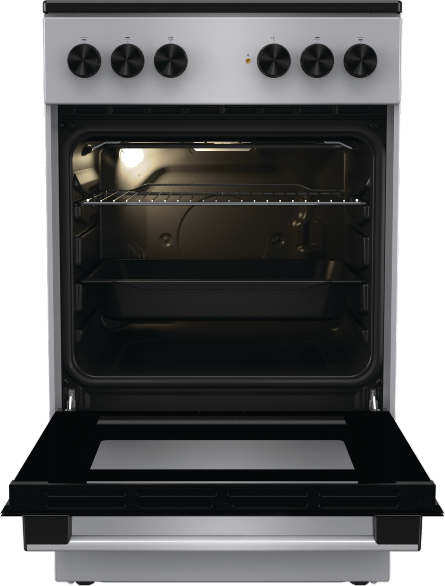 Gorenje GEC5A11SG cooker Freestanding cooker Electric Zone induction hob Black, Stainless steel – image 7