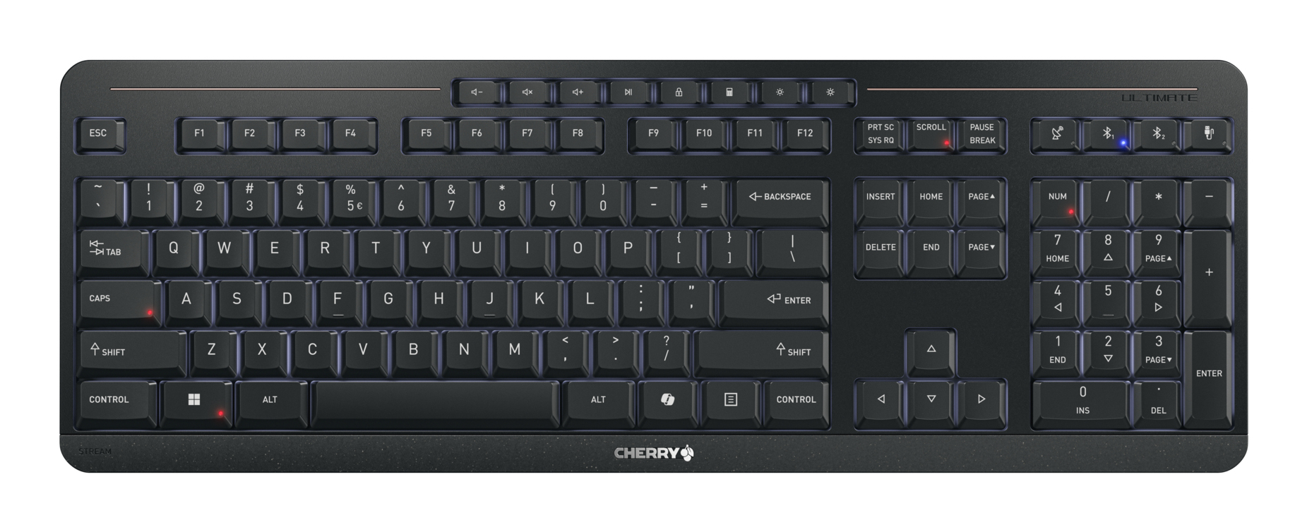 CHERRY Stream ultimate keyboard Home/Office USB + RF Wireless + Bluetooth QWERTY English Black