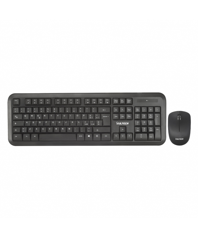 Vultech KM-820W keyboard Mouse included Office RF Wireless QWERTY Italian Black
