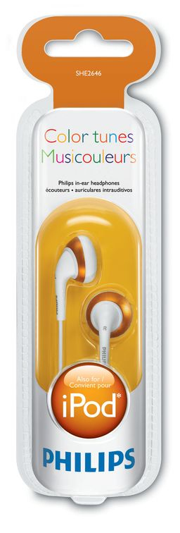 Philips SHE2646/27 headphones/headset Wired In-ear Orange, White – image 2
