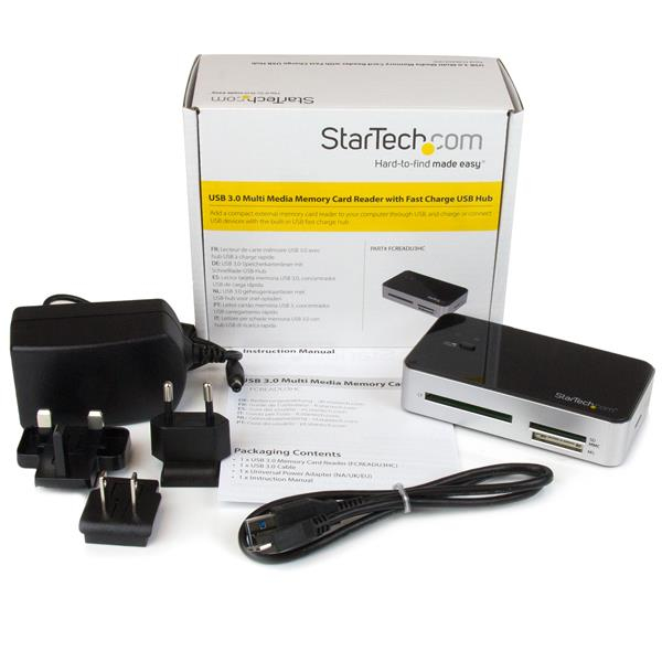 StarTech.com USB 3.0 Multi Media Flash Memory Card Reader with 2-Port USB 3.0 Hub & USB Fast Charge Port – image 5