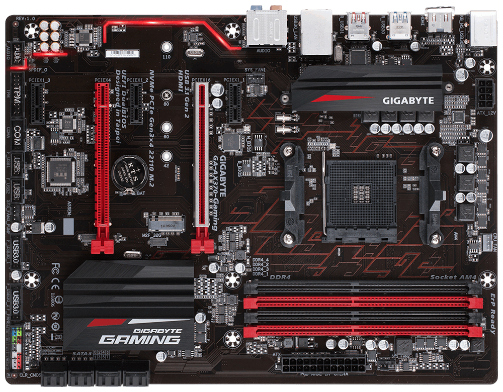 GIGABYTE GA-AX370-GAMING motherboard AMD X370 Socket AM4 ATX – image 2