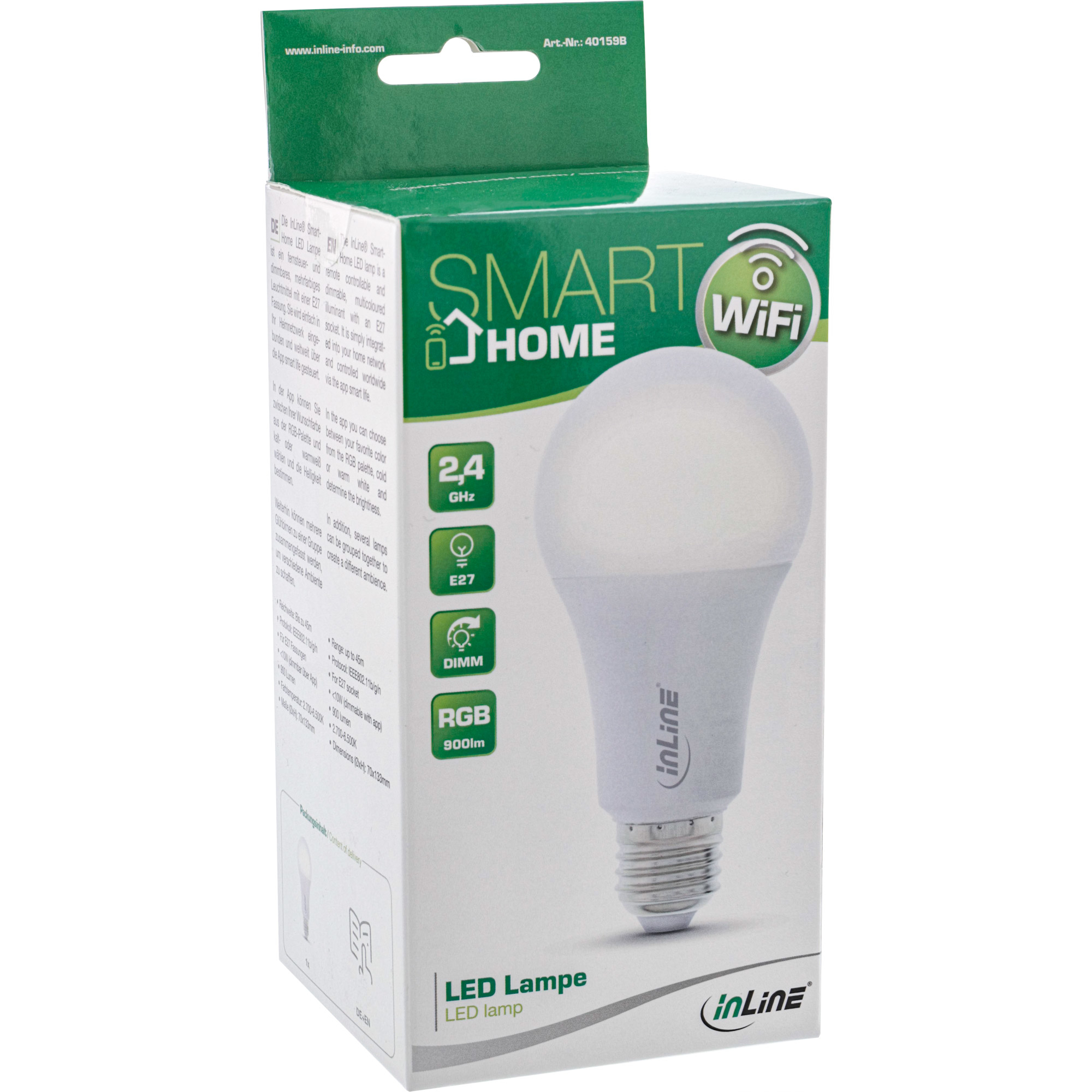 InLine SmartHome LED bulb RGB E27, 900LM – image 7