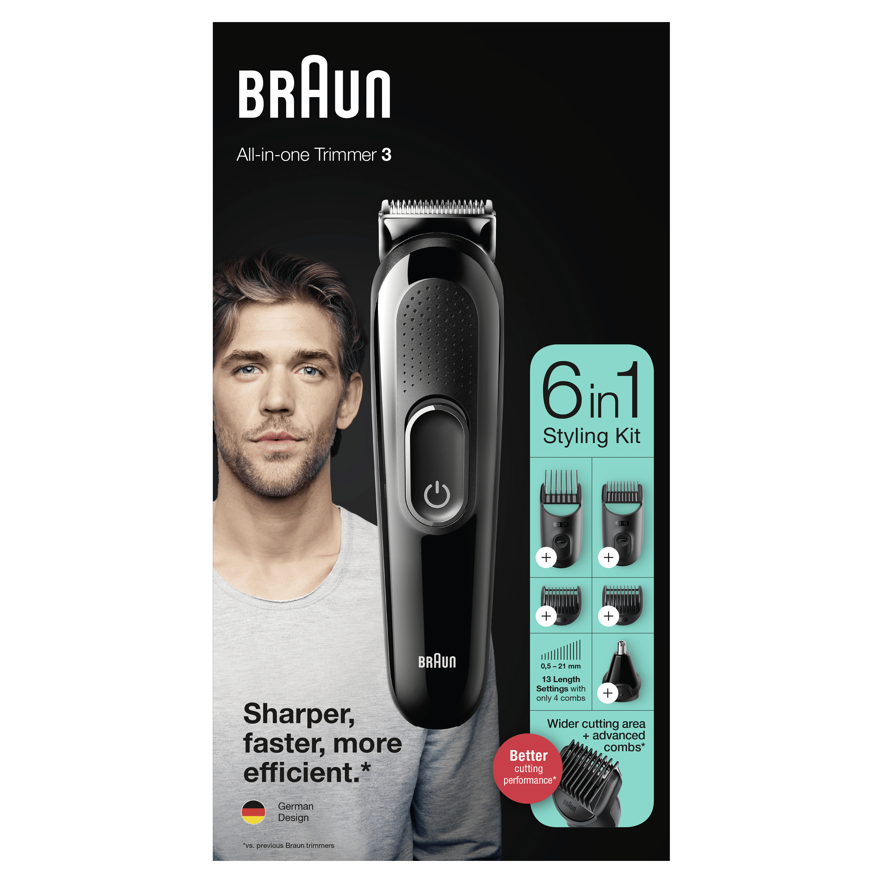 Trimer za kosu i bradu Braun MGK 3320 BLK/punjivi