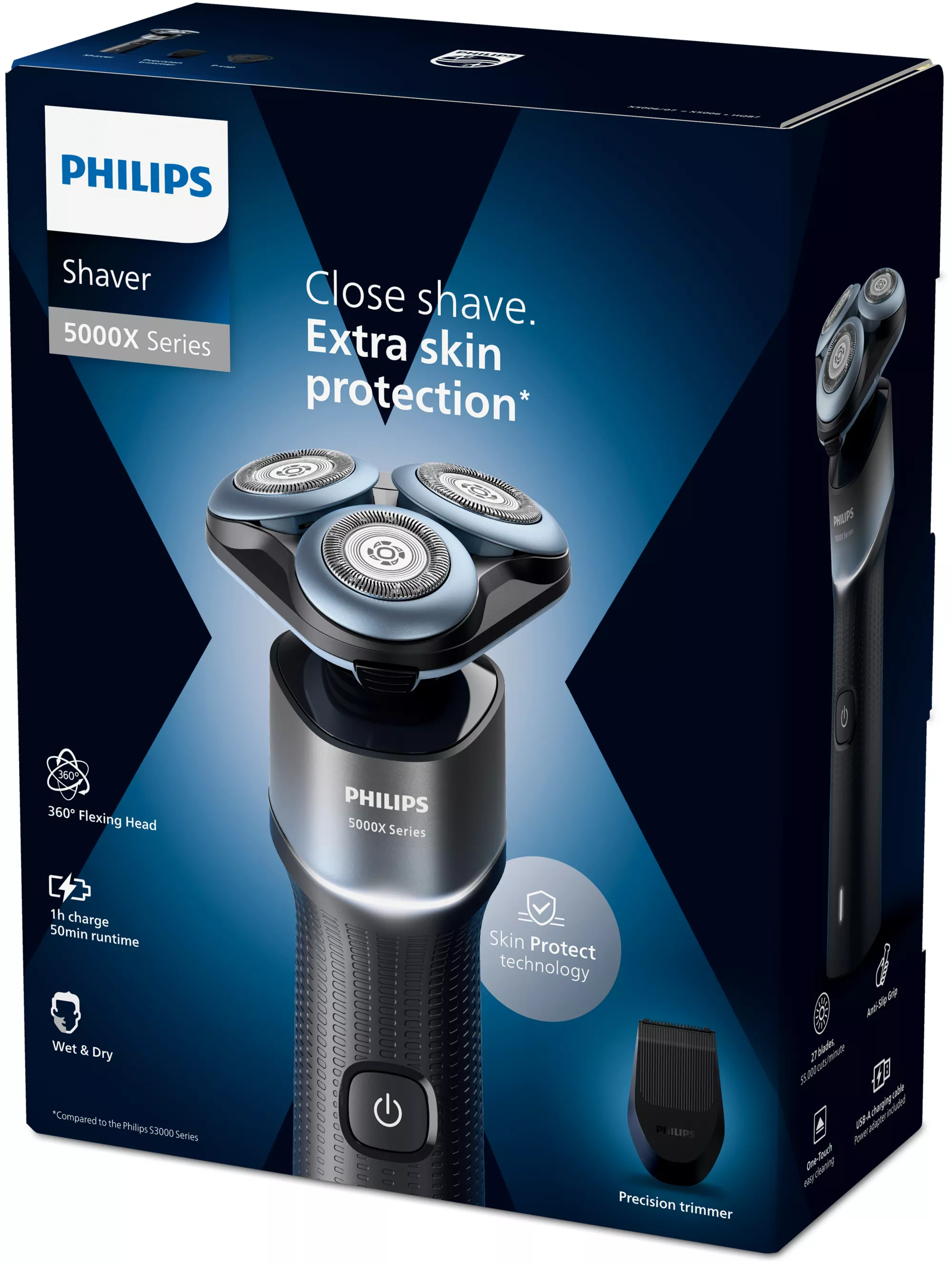 Philips Series 5000x X5006/07 men's shaver Rotation shaver Trimmer Black, Blue, Metallic – image 3