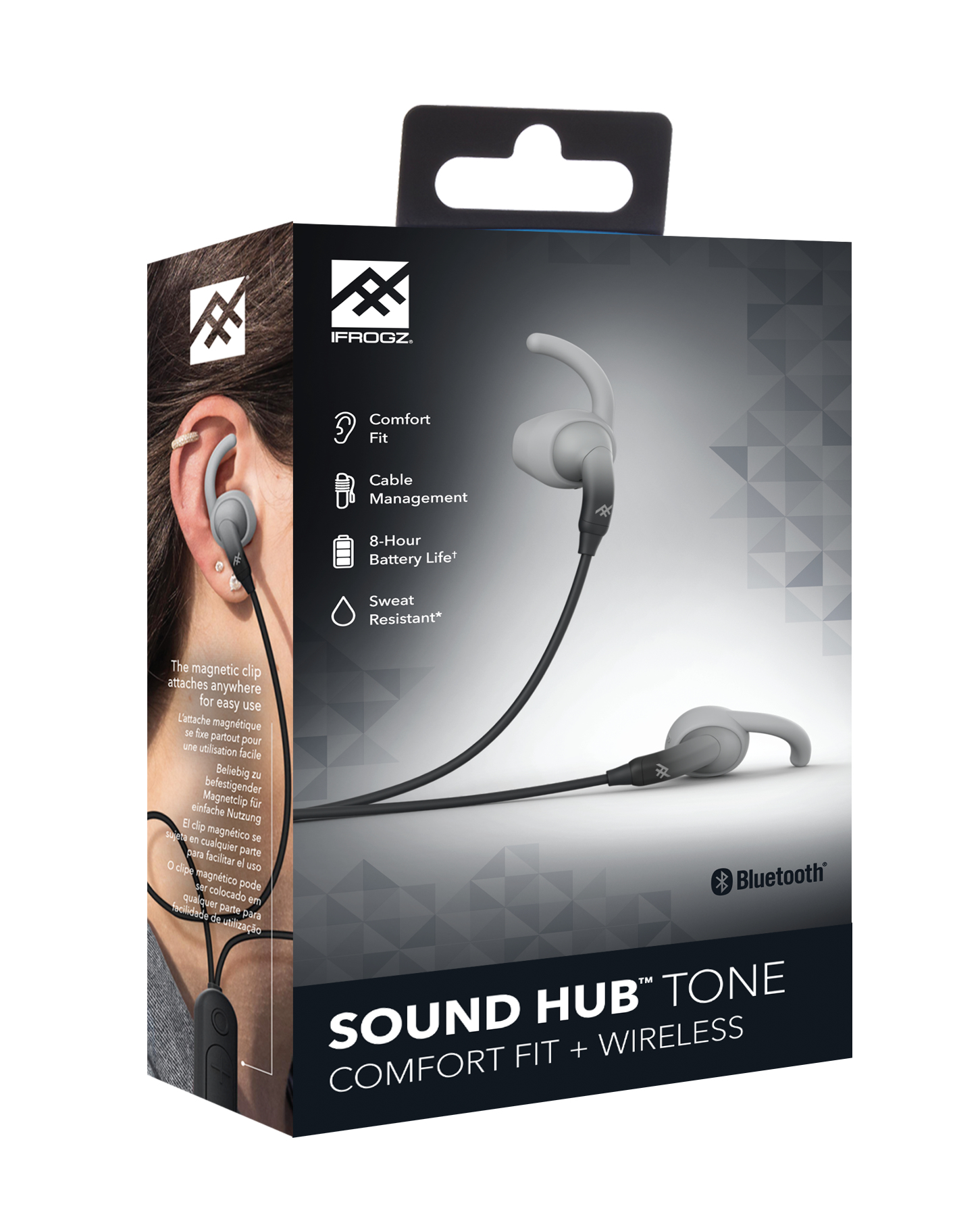 IFROGZ 304001834 headphones/headset Wired & Wireless In-ear Sports Micro-USB Bluetooth Black, Grey – image 7