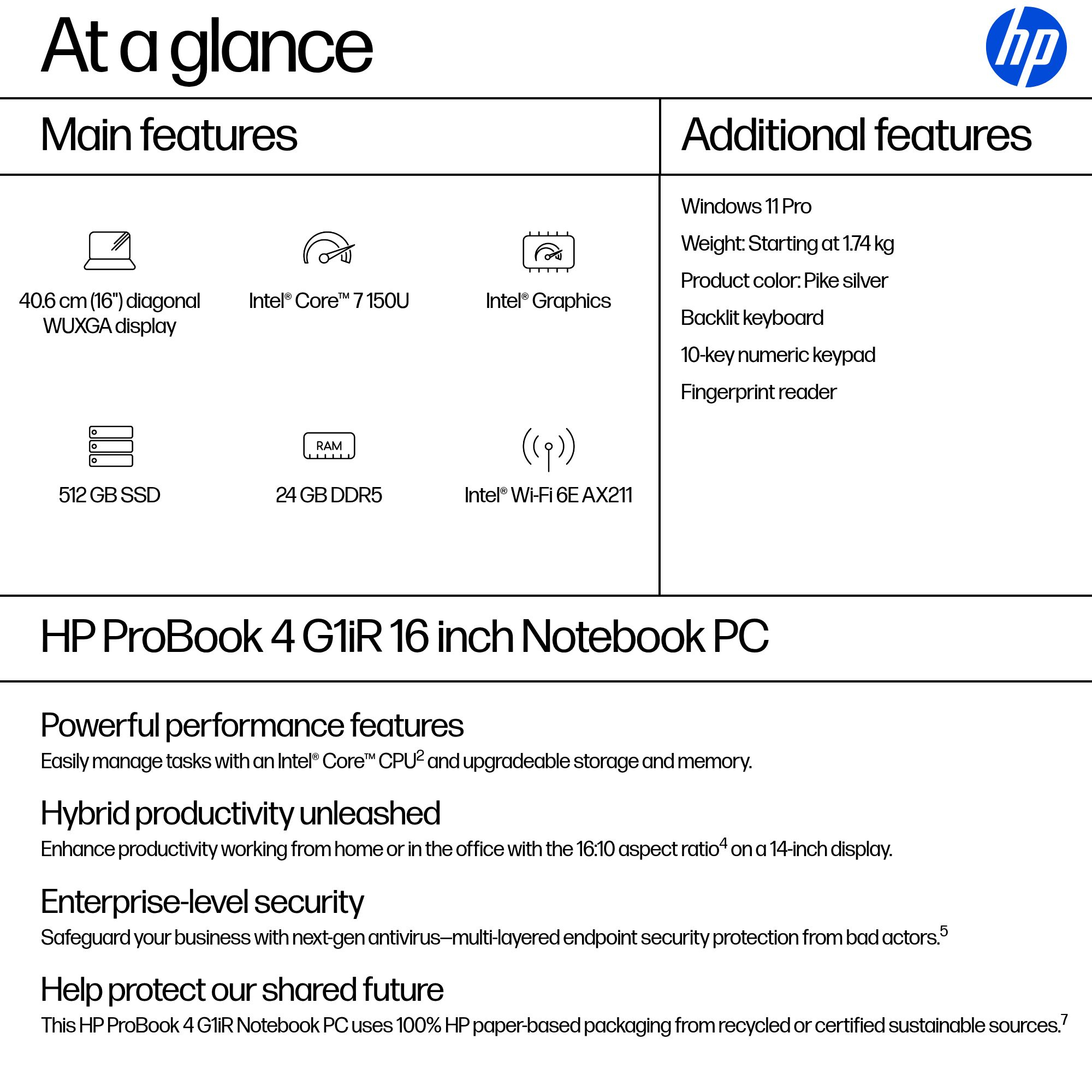 HP DW6C3AT laptop Intel Core 7 150U – image 4