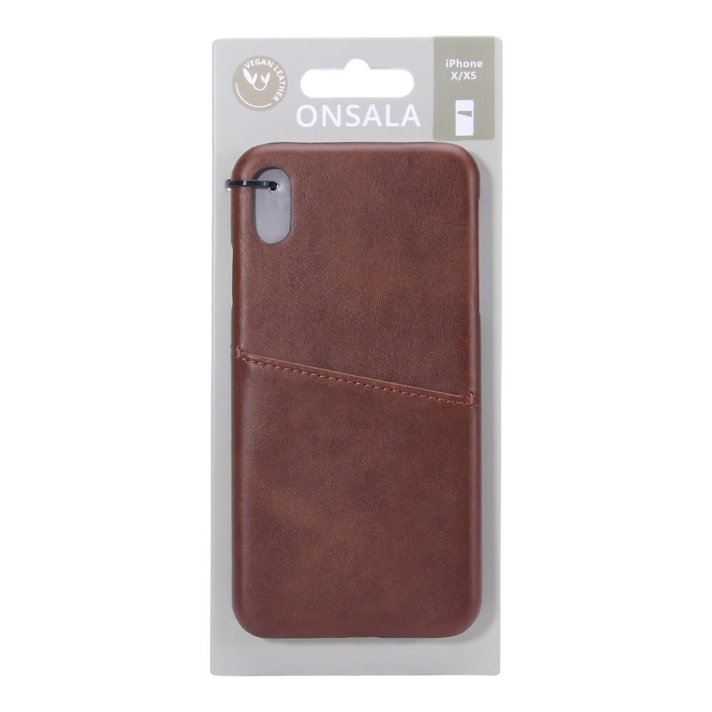 Onsala Mobilecover Brown iPhone X/XS Creditcard Pocket – image 2
