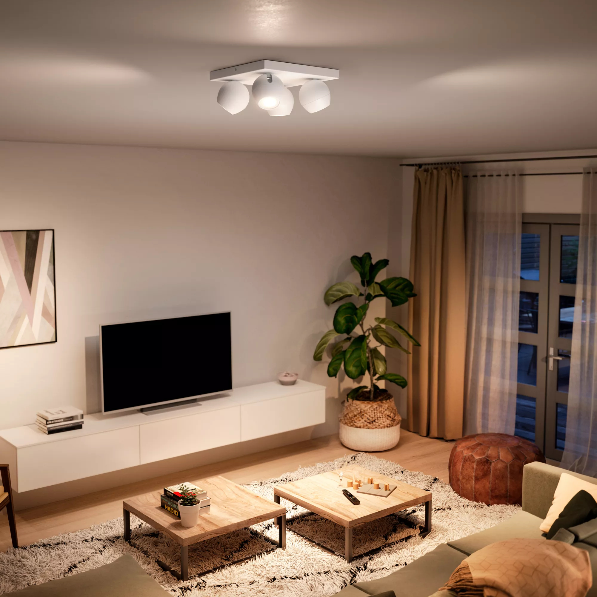 Philips by Signify Philips Hue White ambience Buckram quadruple spotlight – image 2
