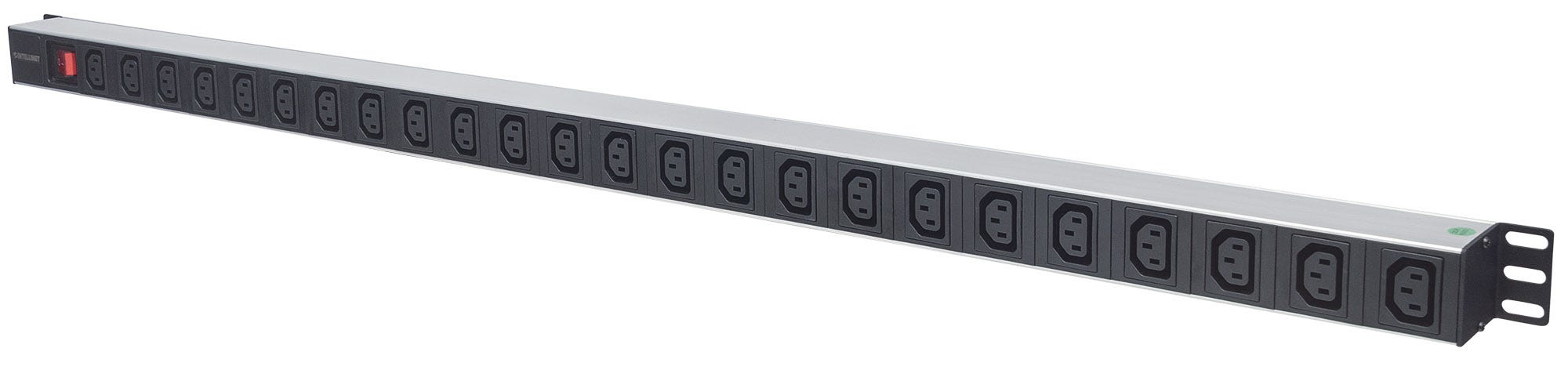 Intellinet Vertical Rackmount 24-Output C13 Power Distribution Unit (PDU), With Double-Air Switch, Removable Power Cable and Rear C14 Input (Euro 2-pin plug) – image 1