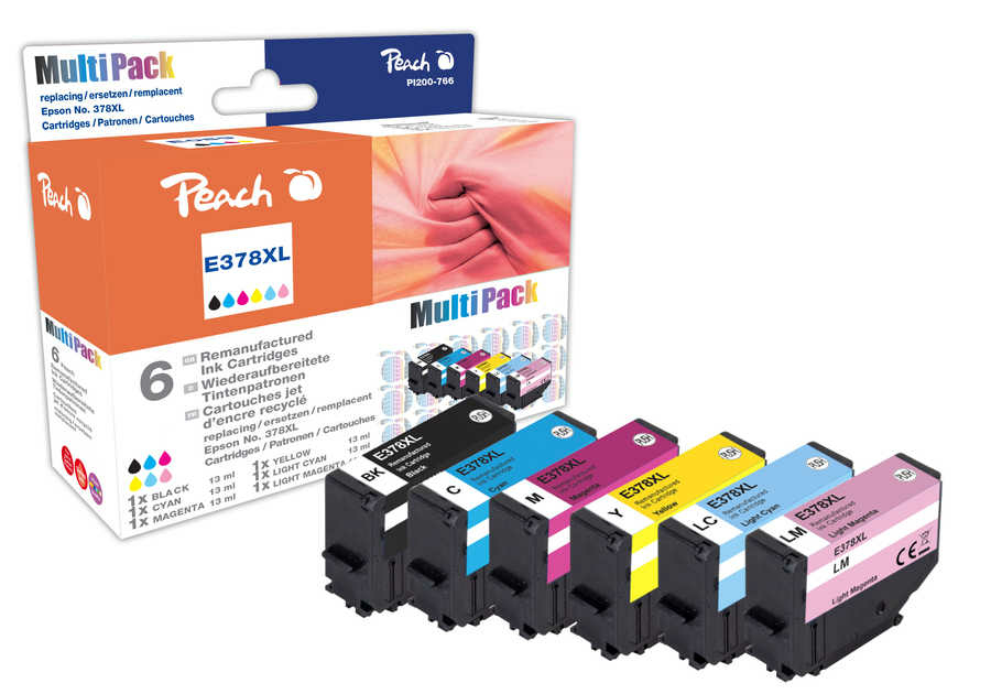 Peach PI200-766 ink cartridge 6 pc(s) Compatible Black, Cyan, Light Cyan, Light magenta, Magenta, Yellow