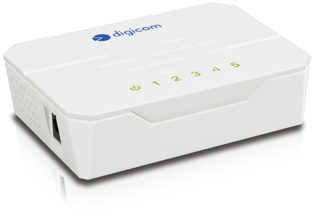 Digicom SWF05-T01 Fast Ethernet (10/100) White – image 1