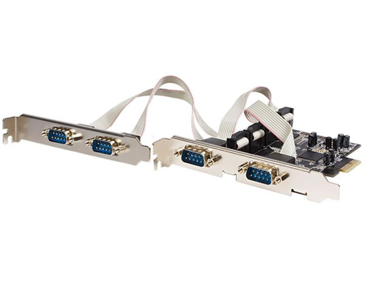 StarTech.com 4 Port Native PCI Express RS232 Serial Adapter Card with 16550 UART – image 1