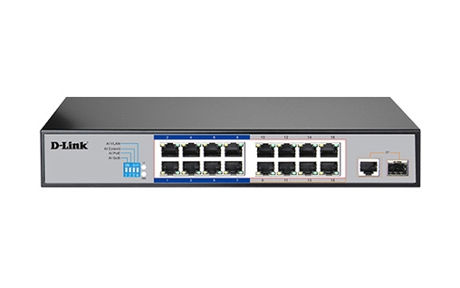 D-Link DES-F1017P-E network switch Fast Ethernet (10/100) Power over Ethernet (PoE) Black, Silver