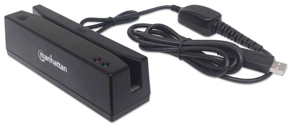 Manhattan USB-A Magnetic Strip Card Reader, Triple Track Reader, Keyboard Wedge Decoder, Cable 1.5m, Black, Three Year Warranty – image 5
