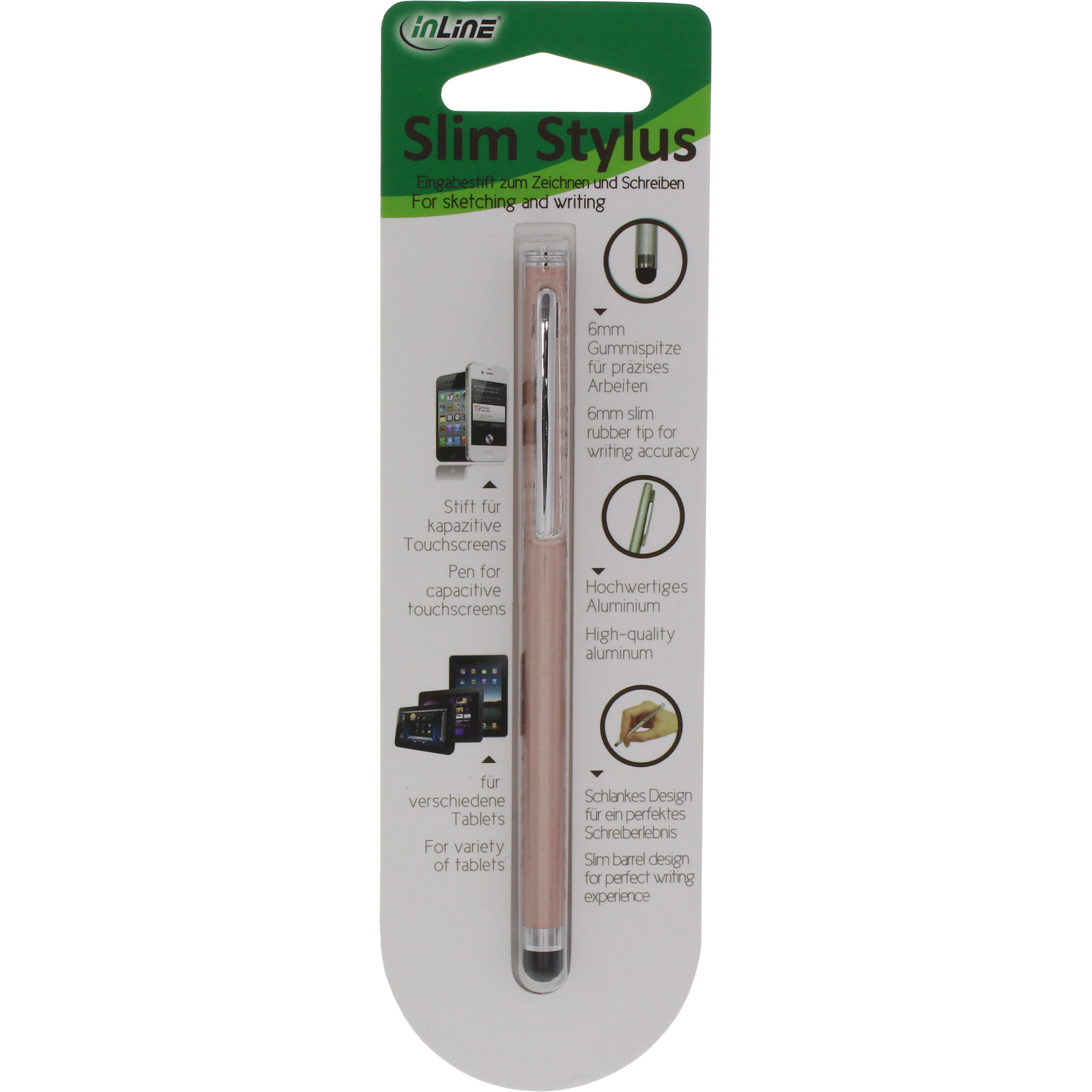 InLine Stylus, Pen for Touchscreens of Smartphone & Tablet, rose – image 3