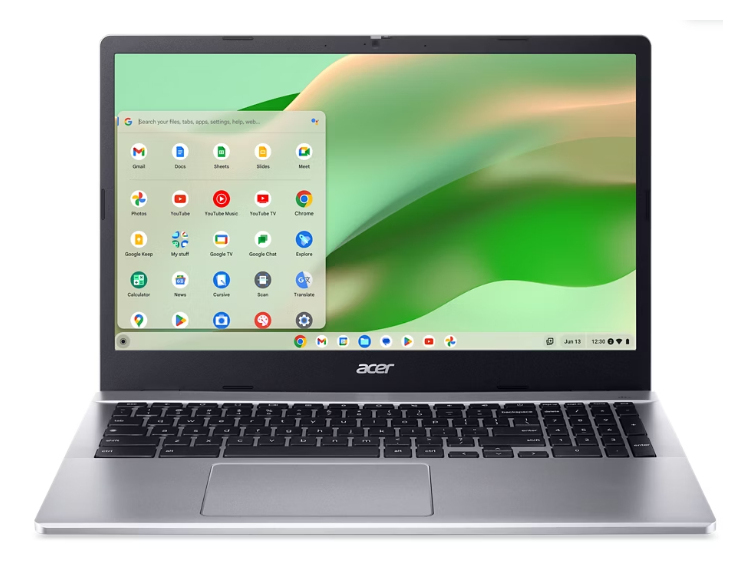 Acer Chromebook CB315-5HT-C7U5 Intel® N N100 39.6 cm (15.6") Touchscreen Full HD 4 GB LPDDR5-SDRAM 64 GB Flash Wi-Fi 6E (802.11ax) ChromeOS Silver