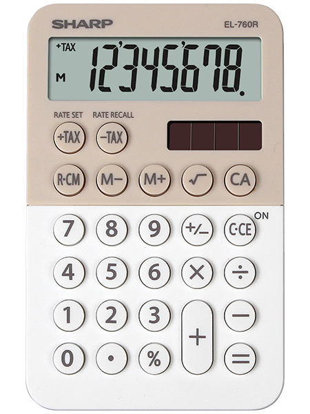 Sharp EL-760R miniräknare Skrivbord Finansiell Beige, Vit