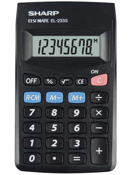 Sharp EL-233S miniräknare Ficka Grundläggande Svart
