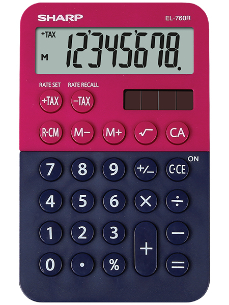 Sharp EL-760R miniräknare Skrivbord Finansiell Blå, Röd