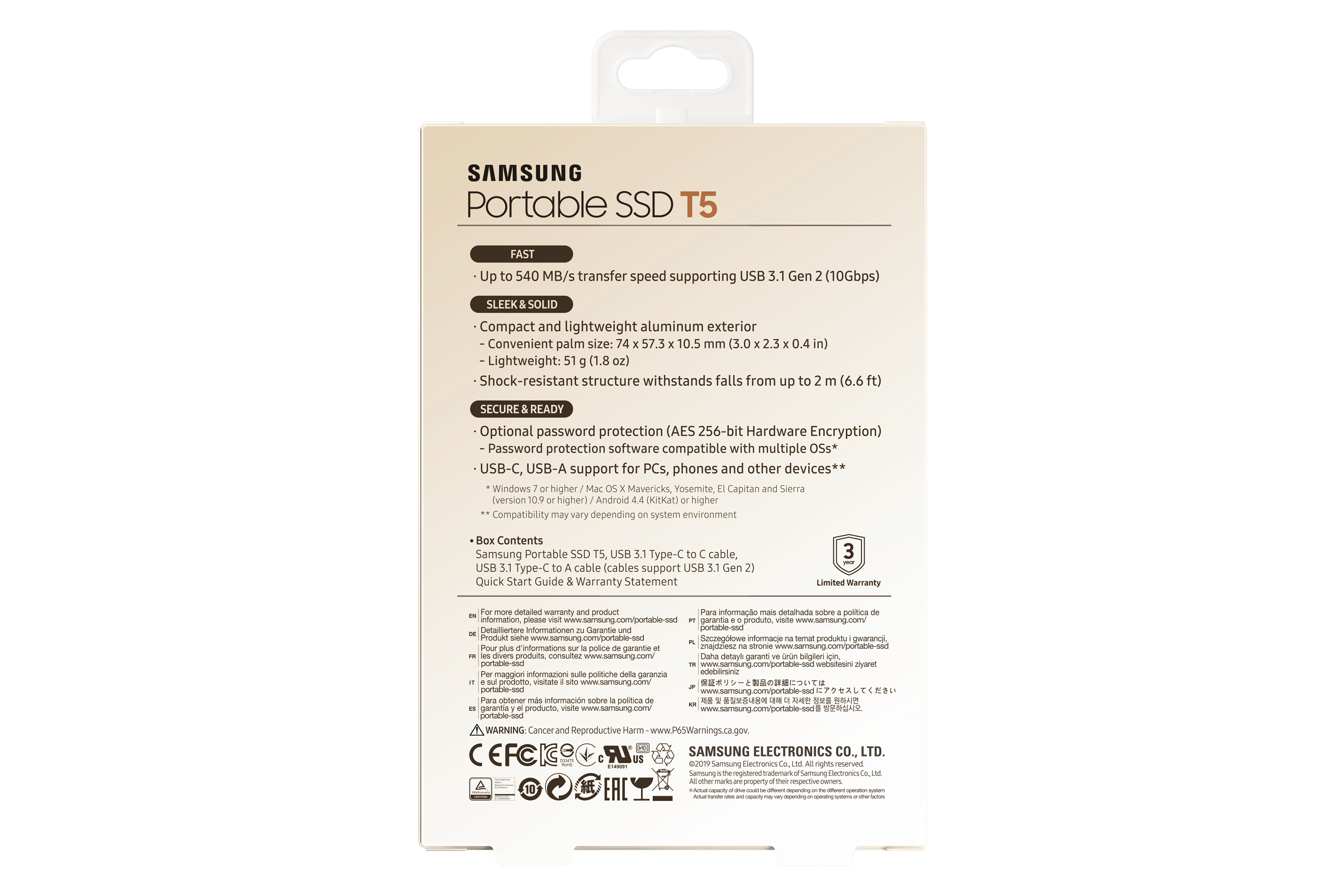 Samsung T5 1 TB USB Type-C 3.2 Gen 2 (3.1 Gen 2) Gold image 9