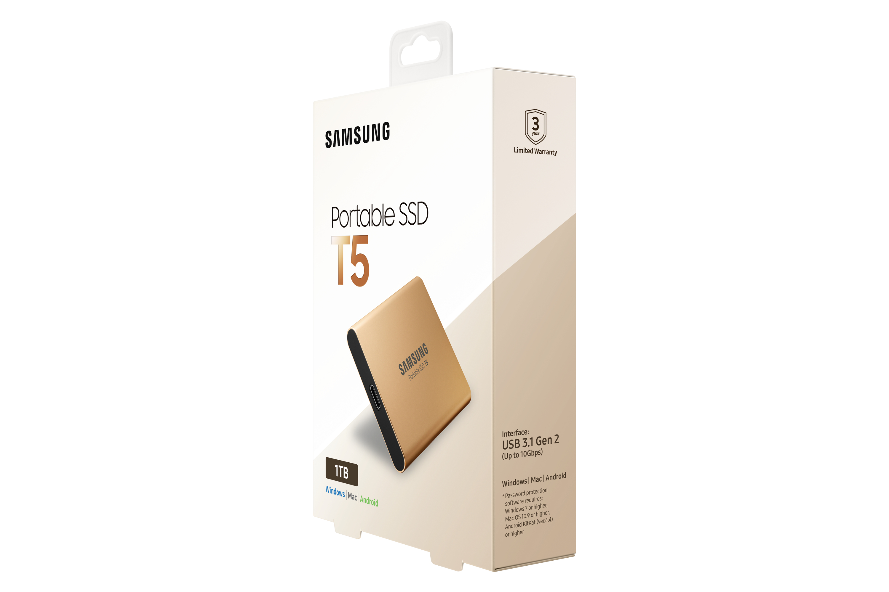 Samsung T5 1 TB USB Type-C 3.2 Gen 2 (3.1 Gen 2) Gold image 11