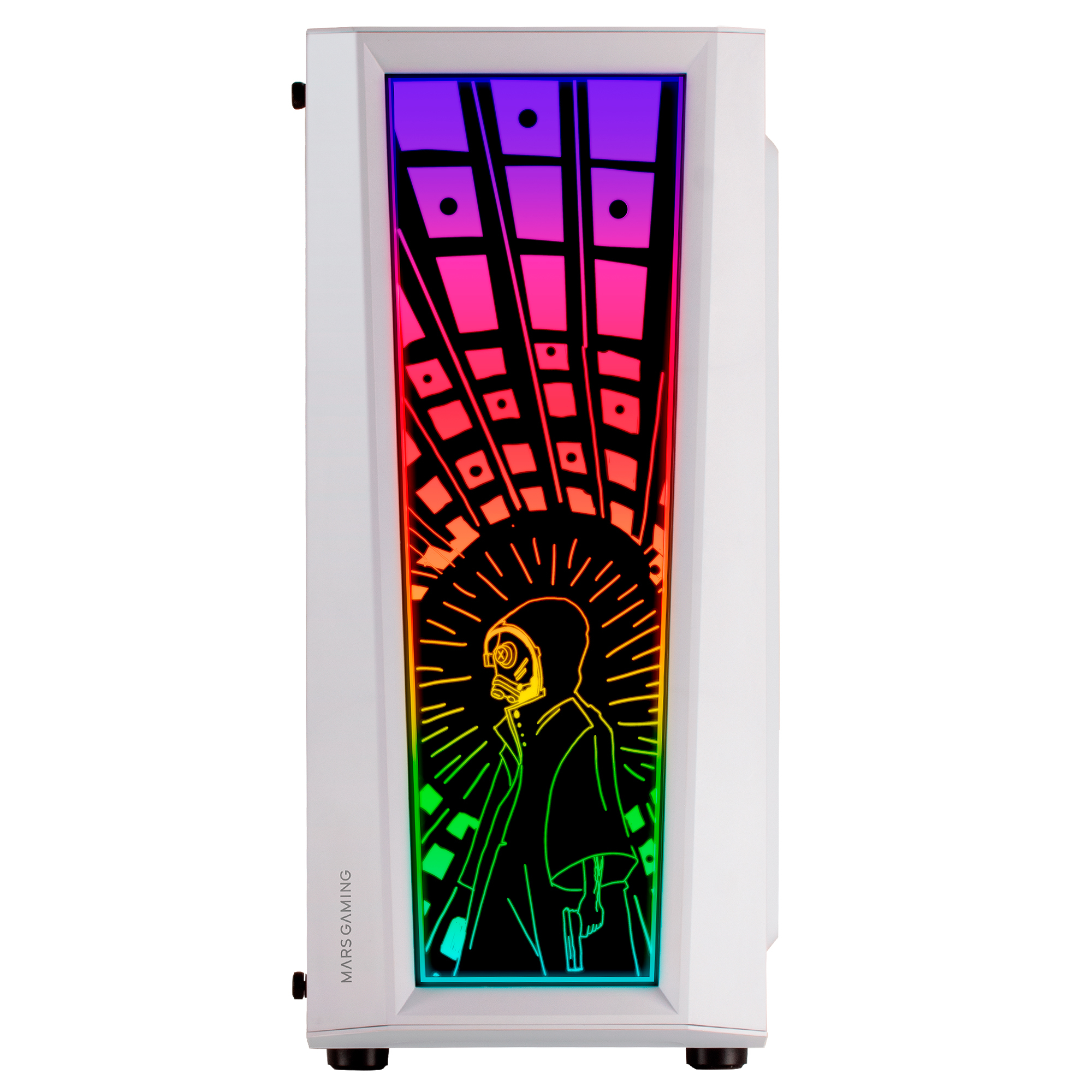 Mars Gaming MC-ART White ATX Gaming PC Case Double Drawable Tempered Glass ARGB 12 Modes – image 3