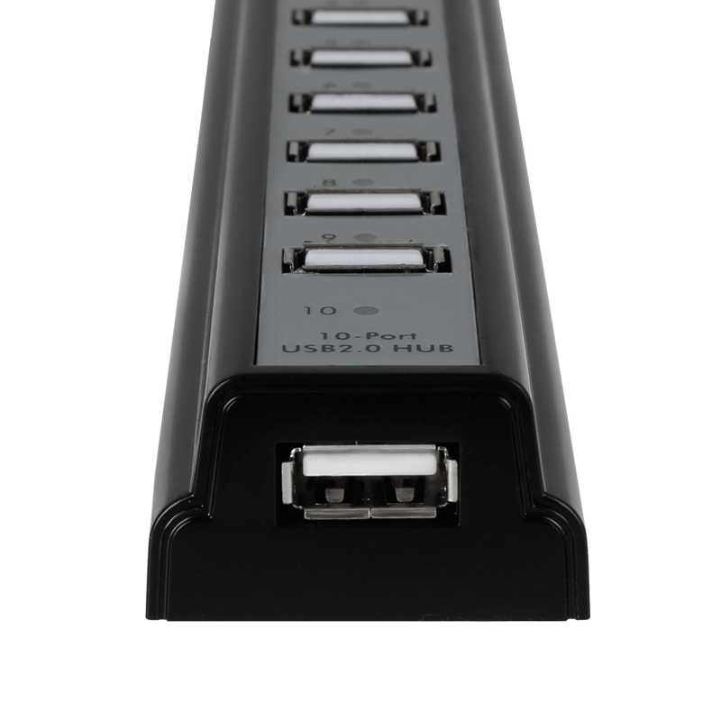 Vultech HU-10N interface hub USB 2.0 480 Mbit/s Black, Grey – image 2