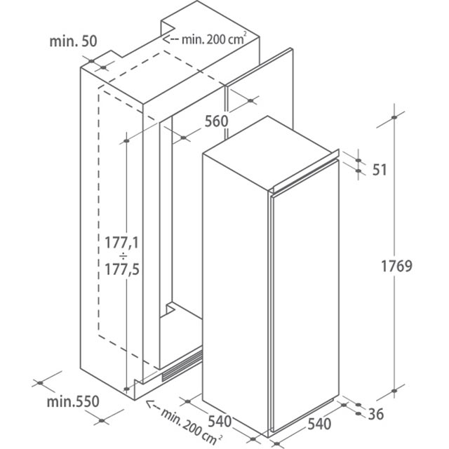 Candy CFBO3580E/1 combi-fridge Built-in – image 3