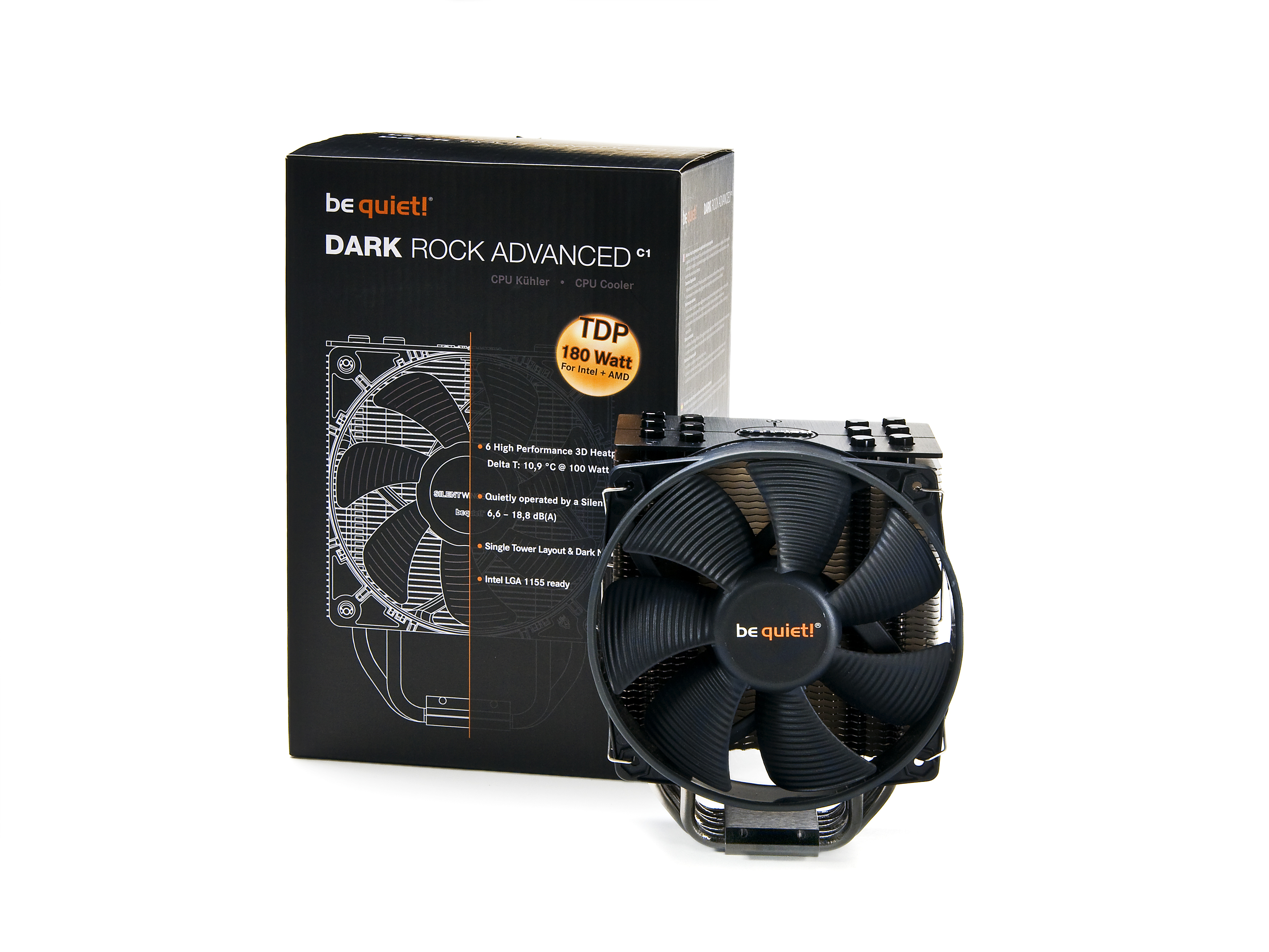 be quiet! Dark Rock Advanced Processor Cooler 12 cm Black, Silver image 4