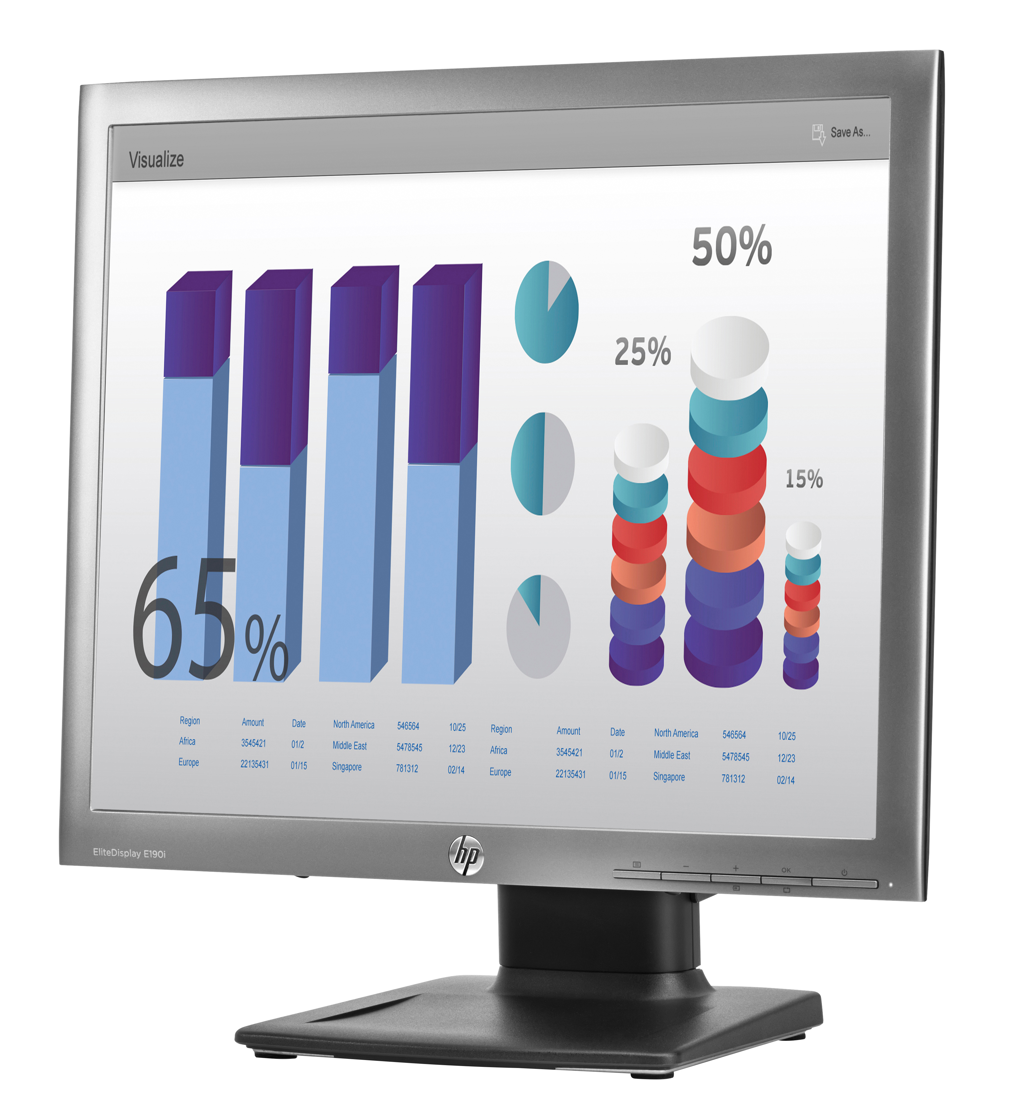 HP EliteDisplay E190i computer monitor 48 cm (18.9″) 1280 x 1024 pixels LED Silver image 2