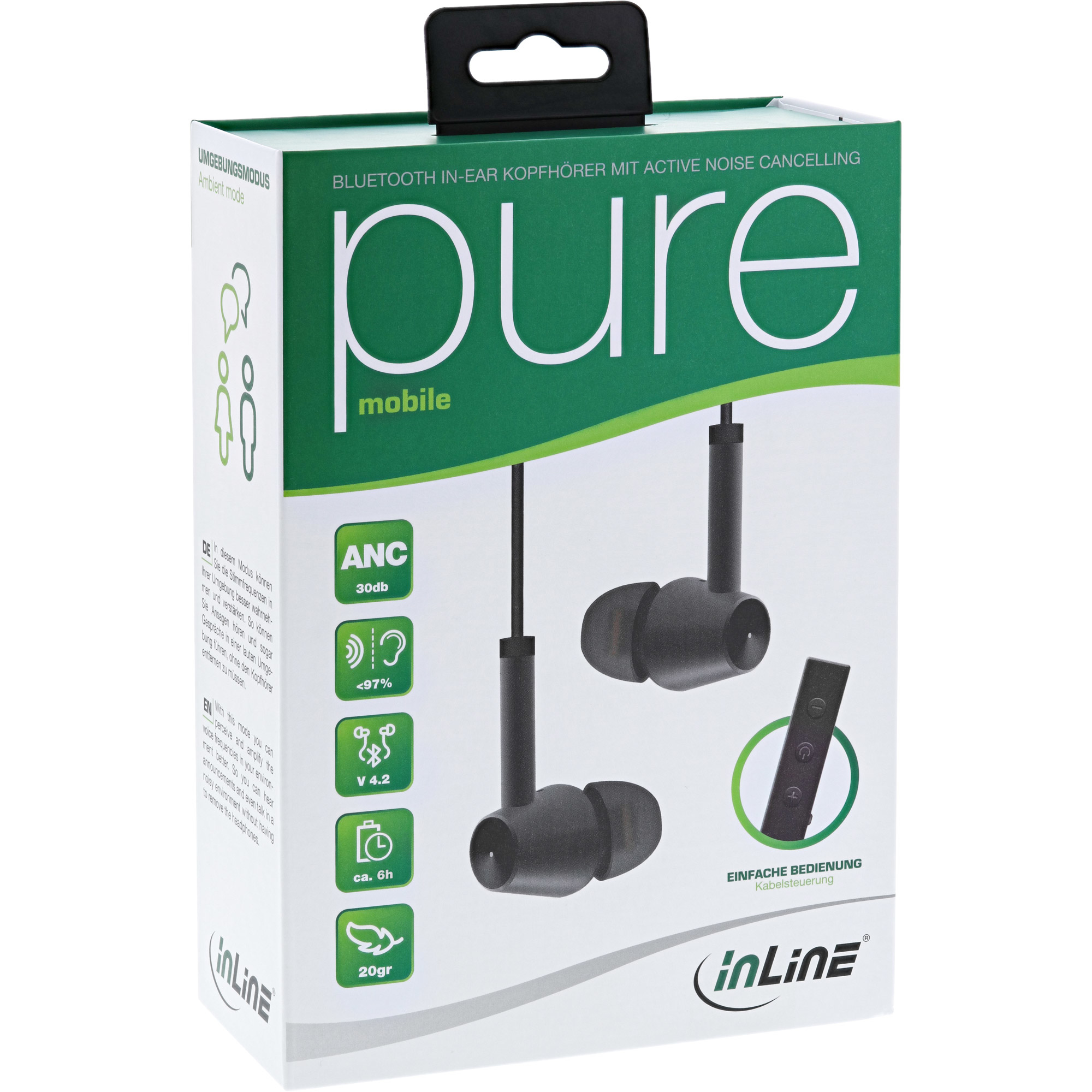 InLine PURE mobile, Bluetooth In-Ear headphones with ANC image 10