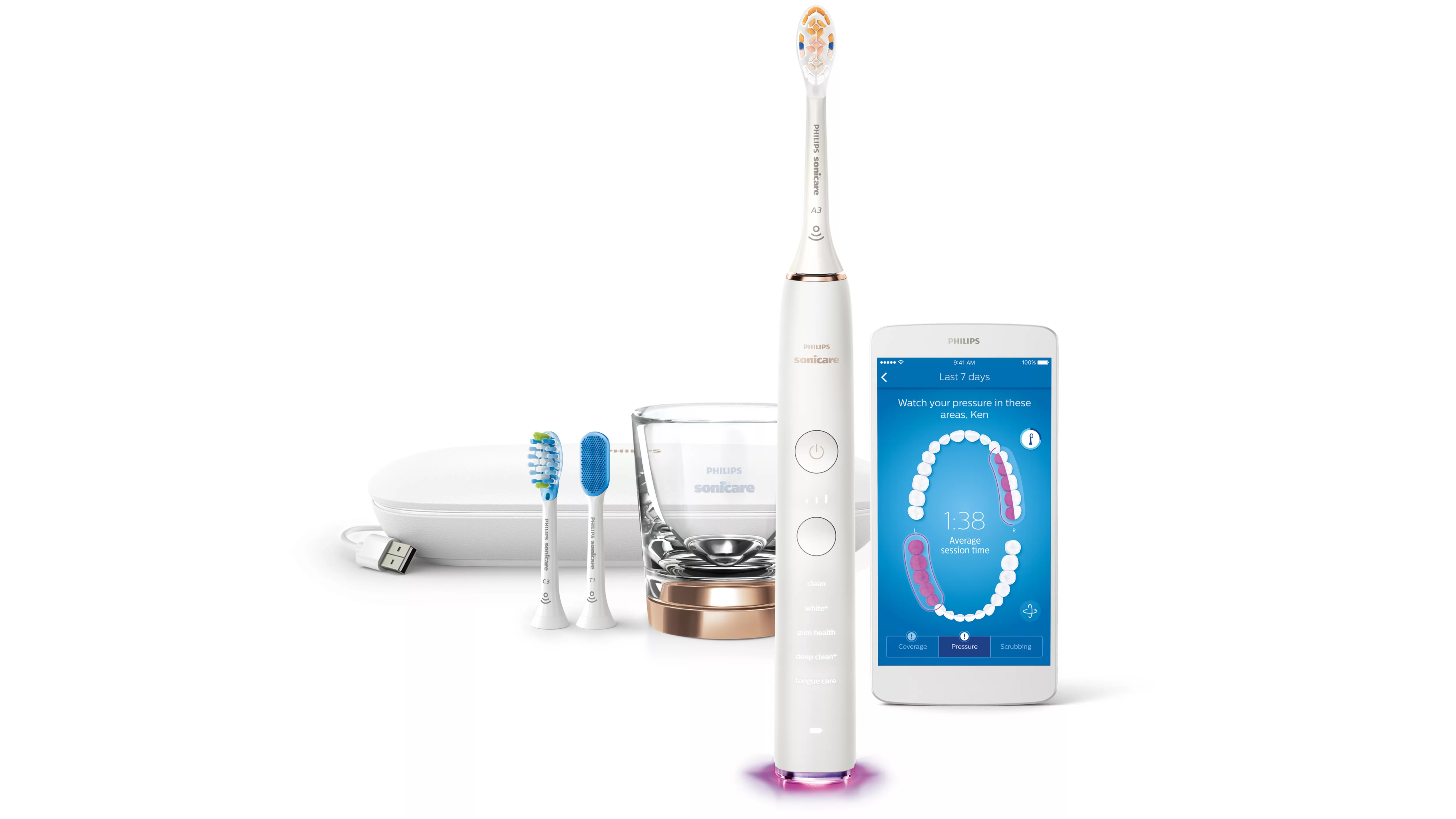 Philips HX9923/61 Sonik Elektrikli Diş Fırçası, Gül Altın/Beyaz