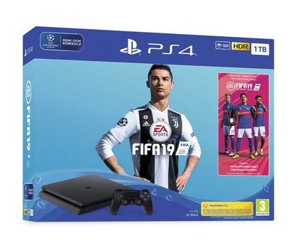 Sony PS4 + Fifa 19 1 TB Wi-Fi Melns