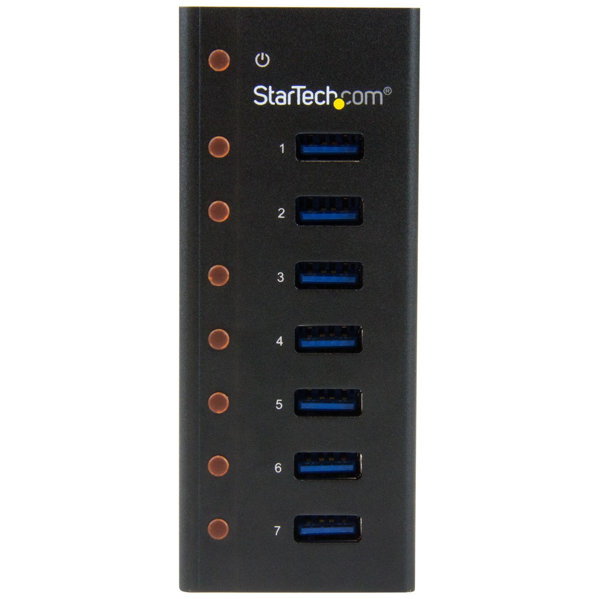 HUB USB StarTech.com ST7300U3M - 7 Puertos USB 3.0 - Caja Metálica - Sobremesa/Montaje en Pared - Negro - ST7300U3M