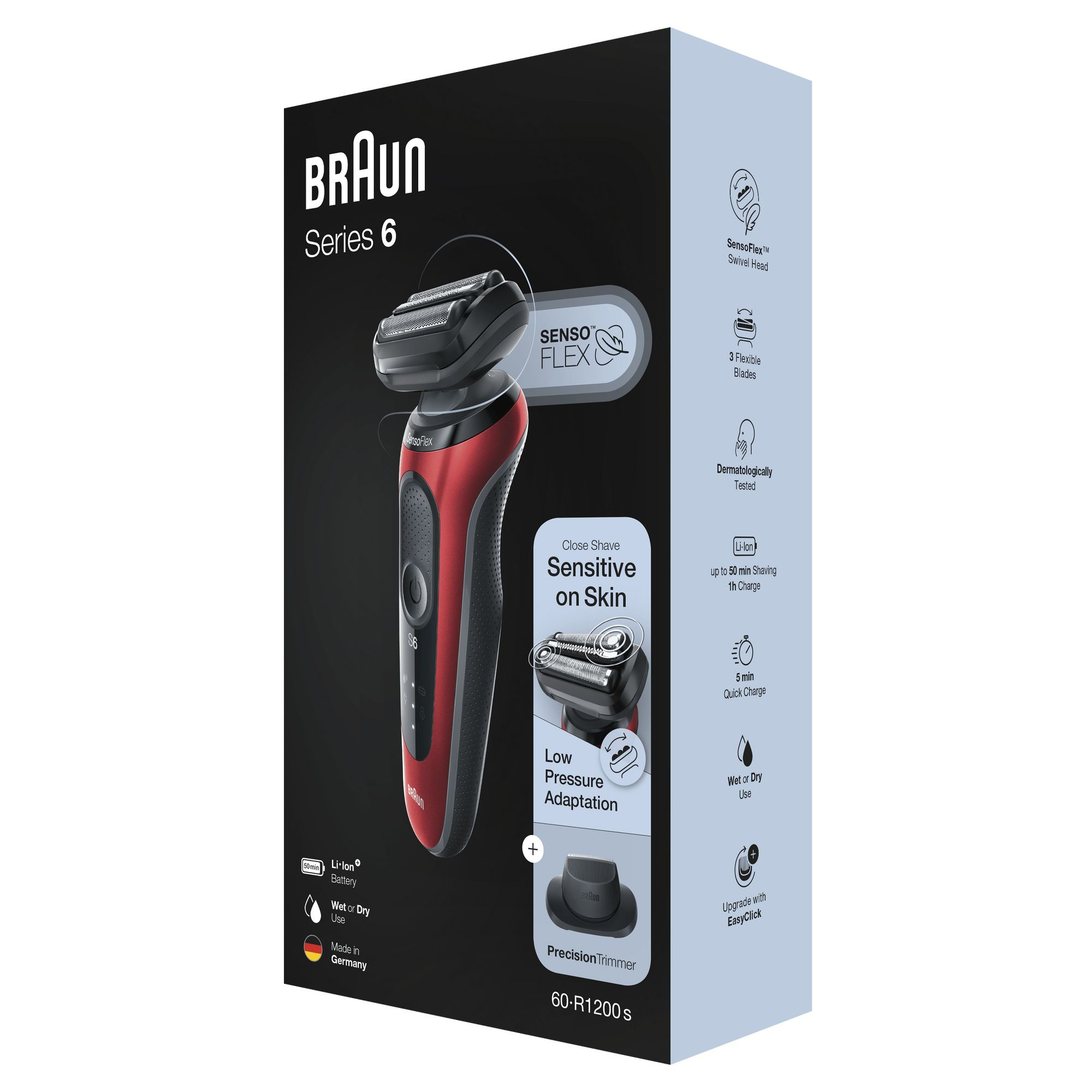 Braun Series 6 60-R1200s Foil shaver Trimmer Red – image 7
