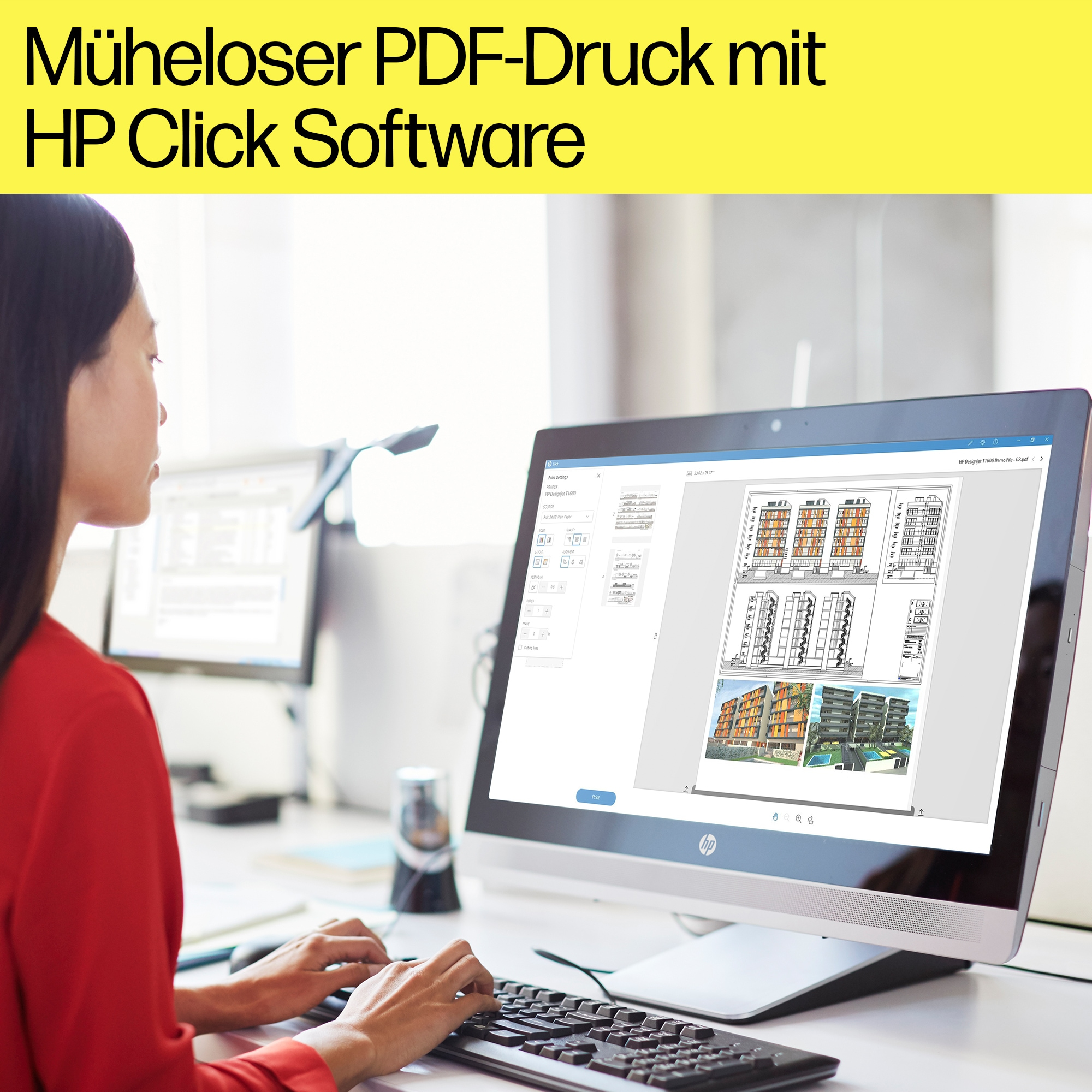 HP DesignJet T1600PS 36" PostScript Großformatdrucker Schwarz, Weiß