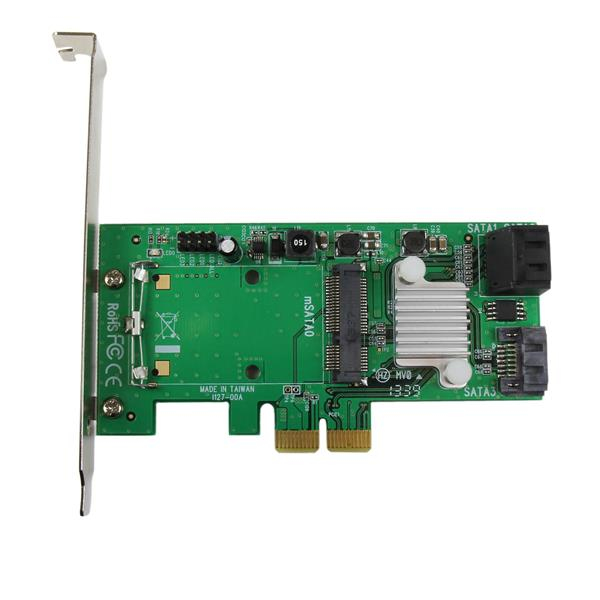 StarTech.com 3 Port PCI Express 2.0 SATA III 6 Gbps RAID Controller Card w/ mSATA Slot and HyperDuo SSD Tiering – image 3