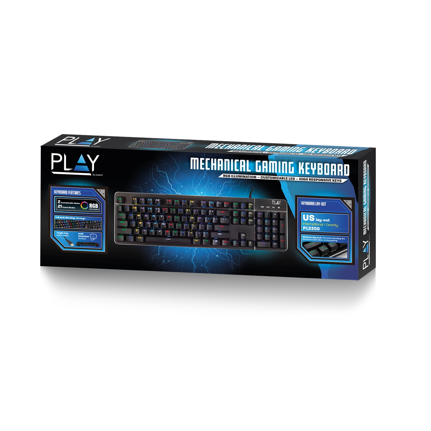 Ewent PL3350 keyboard Gaming USB QWERTY English Black – image 7
