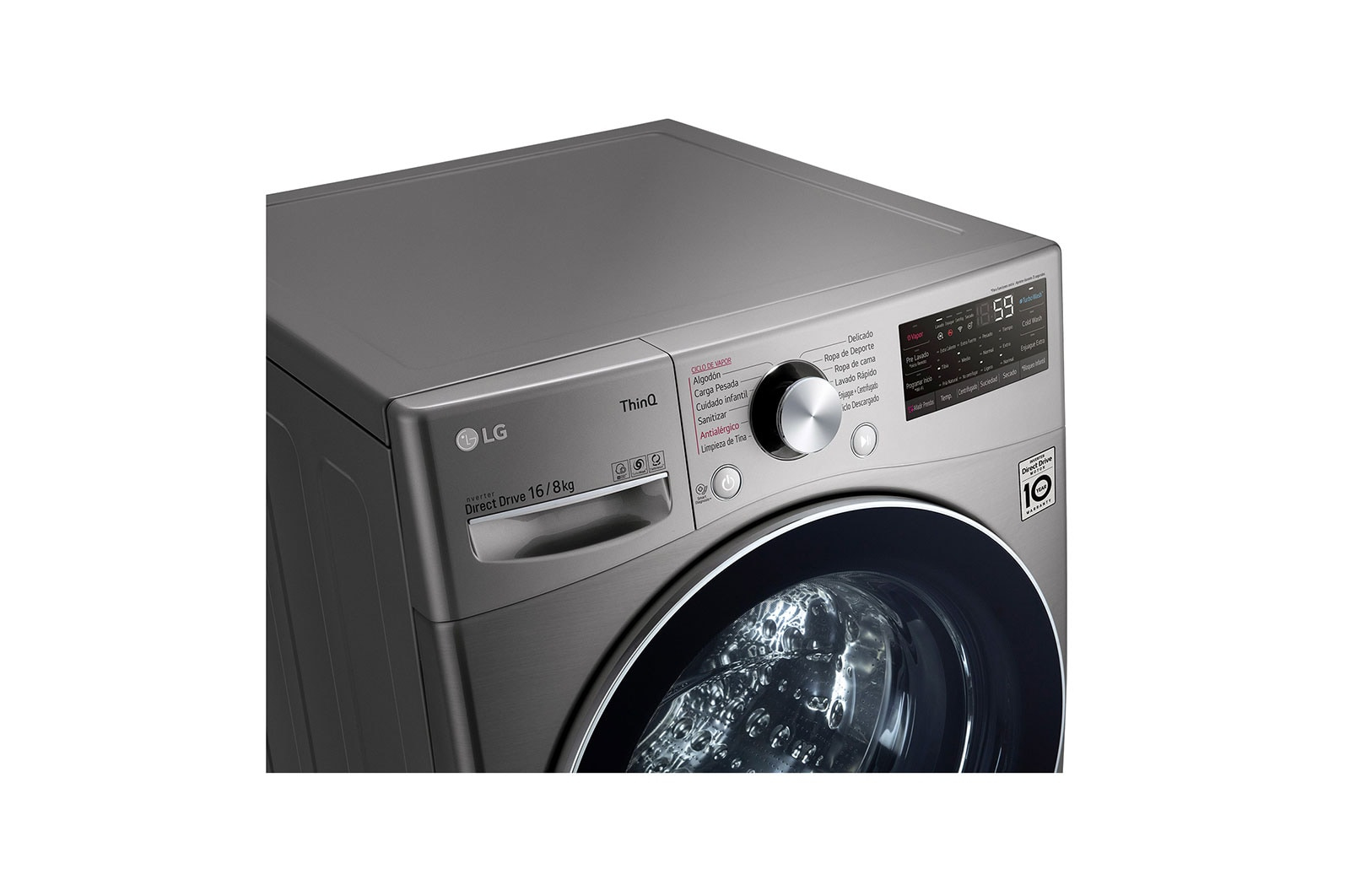 LG WD16SG2S6 washer dryer Freestanding Front-load Silver – image 7